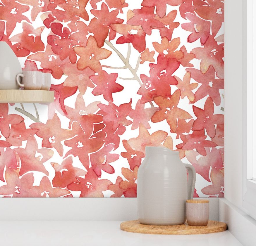 Scarlet Blooms Wallpaper