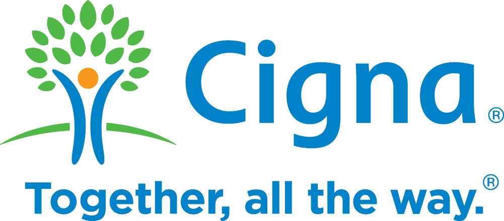 The cigna logo says `` together , all the way ''.