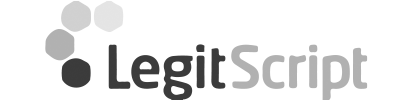 A black and white logo for a company called legit script