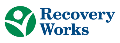 A logo for recovery works with a green check mark in the middle.