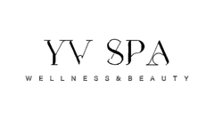 Yv Spa Beauty & Wellness Logo for YV Spa, with text: YV SPA, wellness & beauty. Black text on white background.