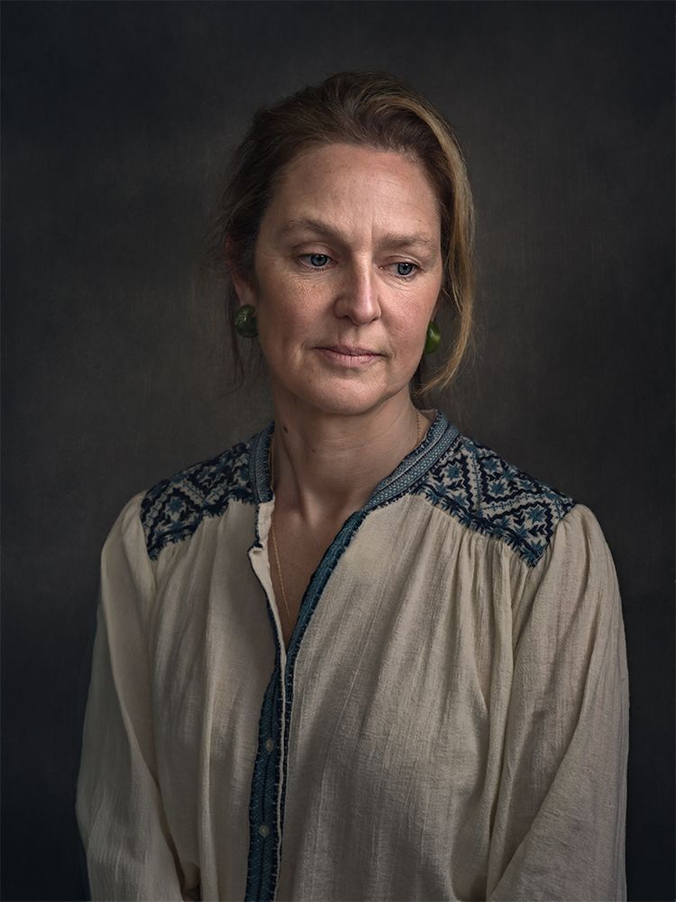 A portrait of a woman in colour