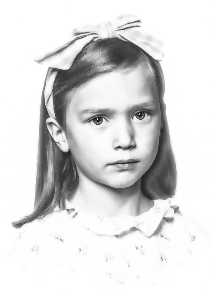 A deliberately softened signature photo portrait close up of a subject taken from an original photo