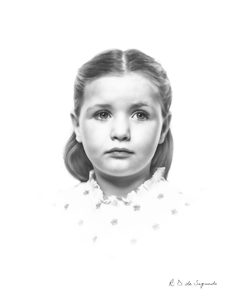 black and white portrait of a girl