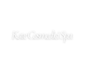 Kate Cosmedia Spa logo in white font.