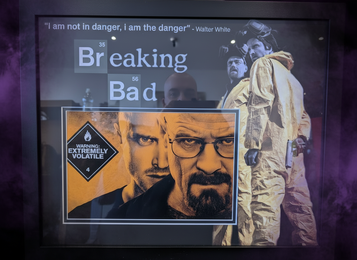 Breaking Bad Aaron Paul & Bryan Cranston Hand Signed Photo