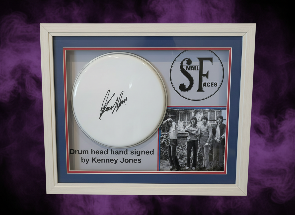 Kenney Jones Small Faces Hand Signed Drum Head