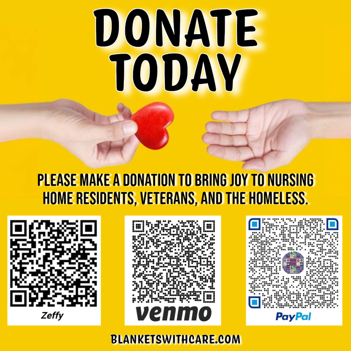 A poster that says `` donate today '' with two hands holding a heart.