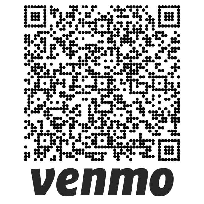 A qr code for venmo is shown on a white background.