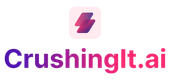 the logo for crushinglt.ai has a lightning bolt on it .