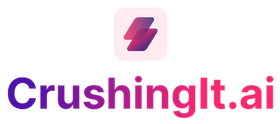 the logo for crushinglt.ai has a lightning bolt on it .