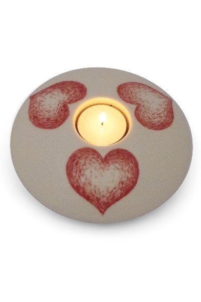 Hand painted urn bowl Heart,  with tea light