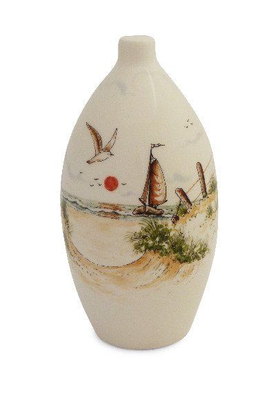 hand painted cremation urn Beach / Sea view