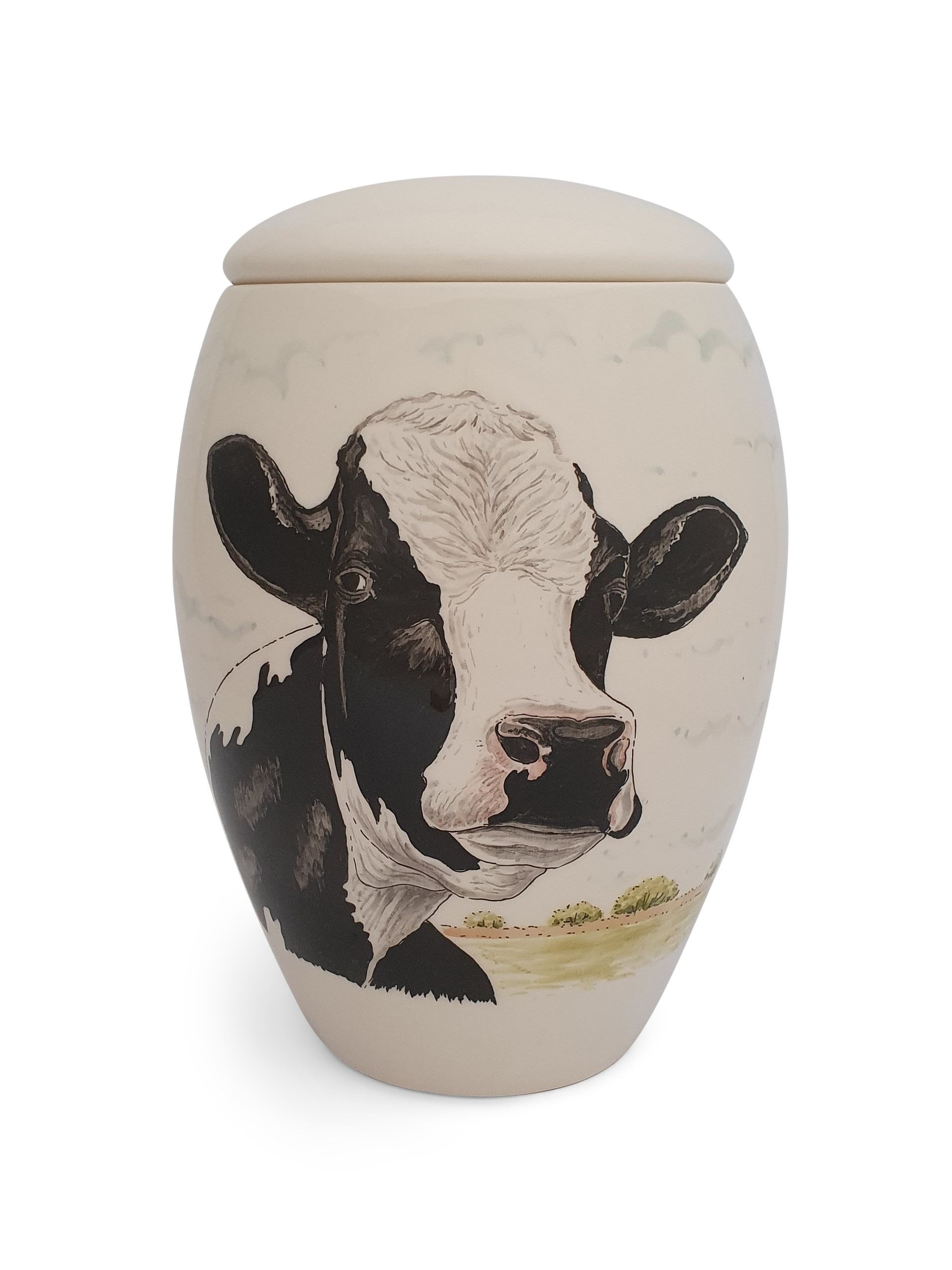 Urn Koe / Landleven hand beschilderd