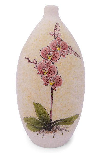 hand painted cremation urn Orchid pink flowers