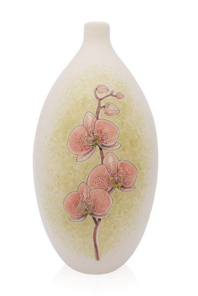 hand painted cremation urn Orchid pink