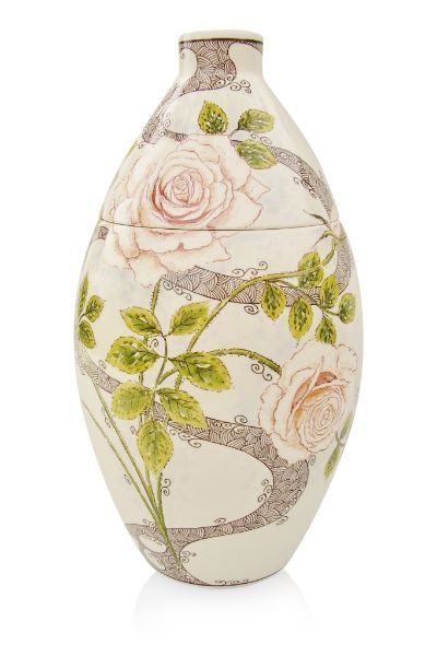 hand painted cremation urn Roses XL version