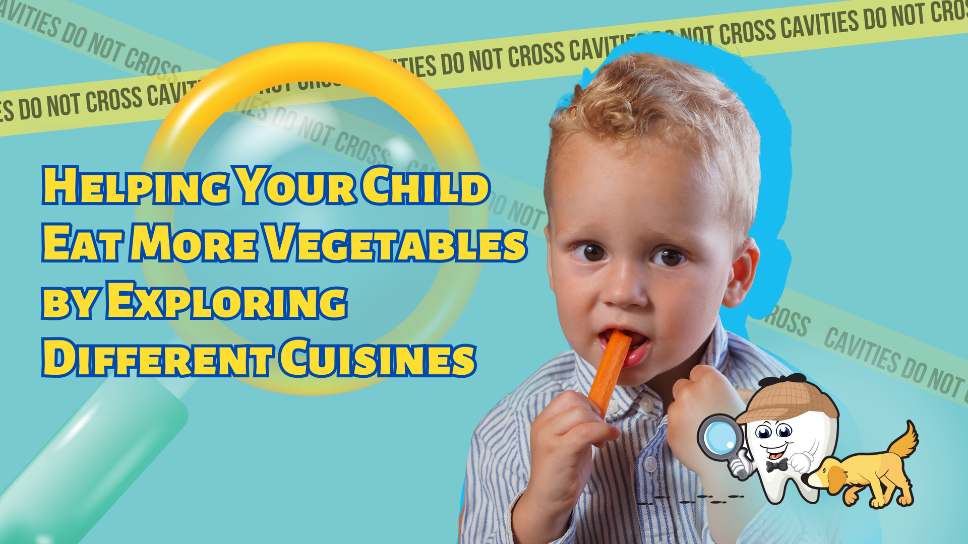 A child eating a carrot, title: 