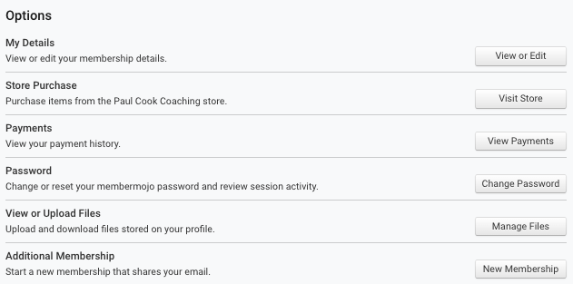 Membership portal on Paul Cook Coaching