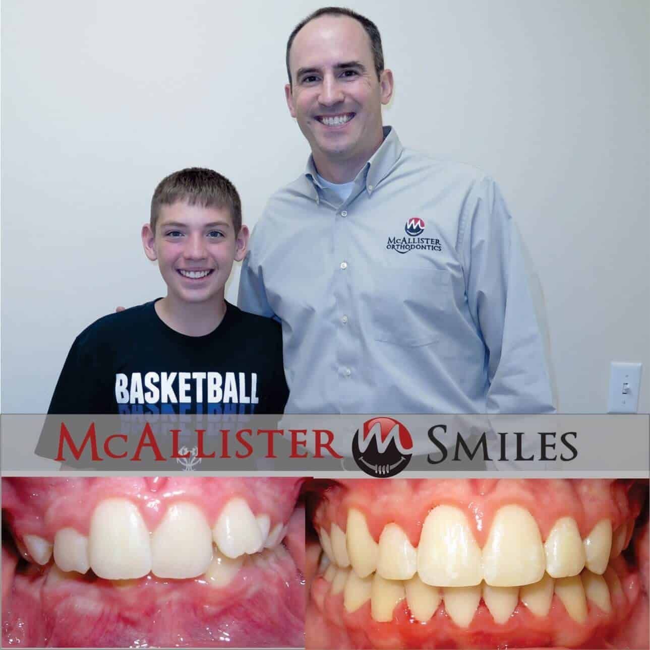 A man stands next to a boy wearing a basketball shirt