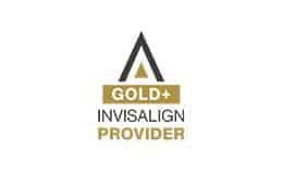 A Gold + invisalign provider logo on a white background.