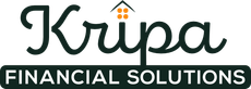 The logo for kripa financial solutions has a house on it.