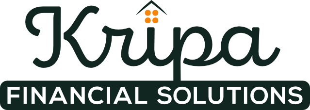 The logo for kripa financial solutions has a house on it.