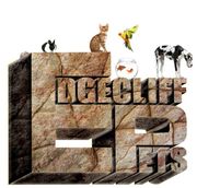 A logo for edgecliff pets with a cat and a dog