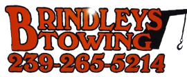 A logo for brindley 's towing with a phone number