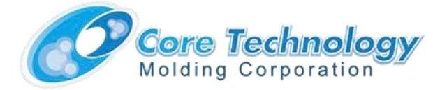 A blue logo for core technology molding corporation