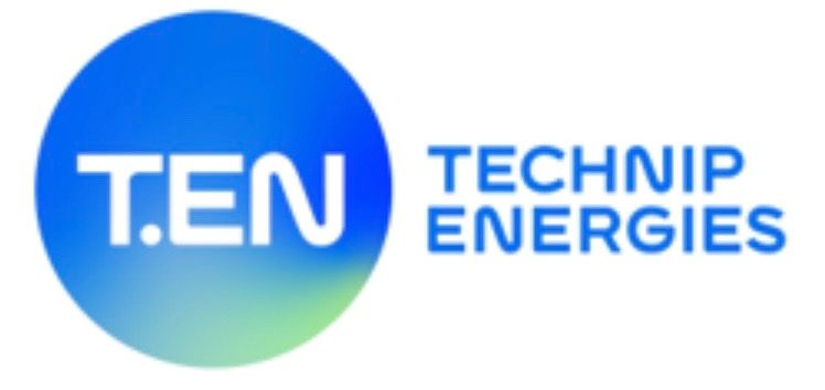 A blue and green logo for technip energies