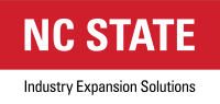 the logo for nc state industry expansion solutions is red and white 