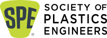 the logo for the society of plastics engineers is yellow and black 