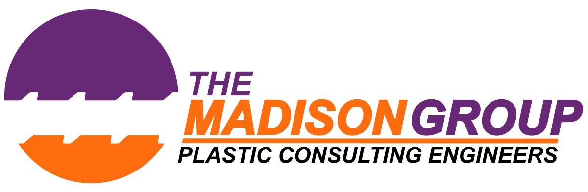 A logo for the madison group plastic consulting engineers