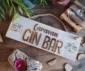 Rustic Caravan Gin Bar Sign