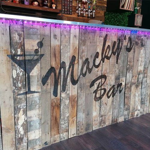 Large Rustic Bar Wood Burning Sign