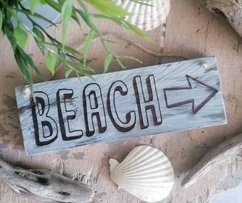 Handmade Rustic Beach Sign