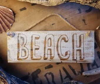 Rustic Wooden Distressed Beach Sign