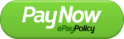 A green sign that says pay now on it