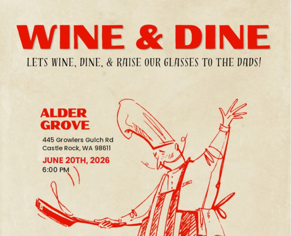 June 20, 2026 | Castle, WA <br> Wine paired dinner