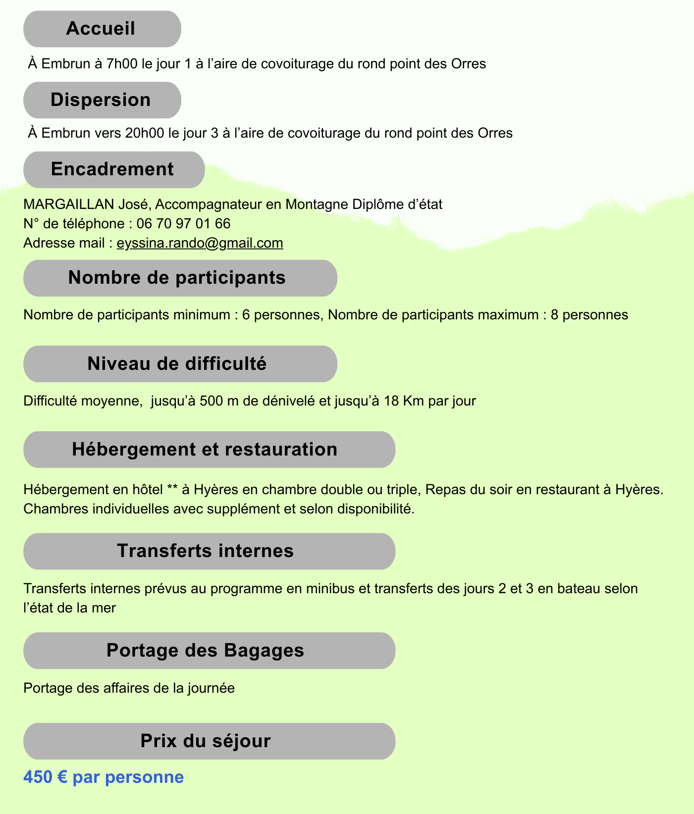 séjour rando Porquerolles