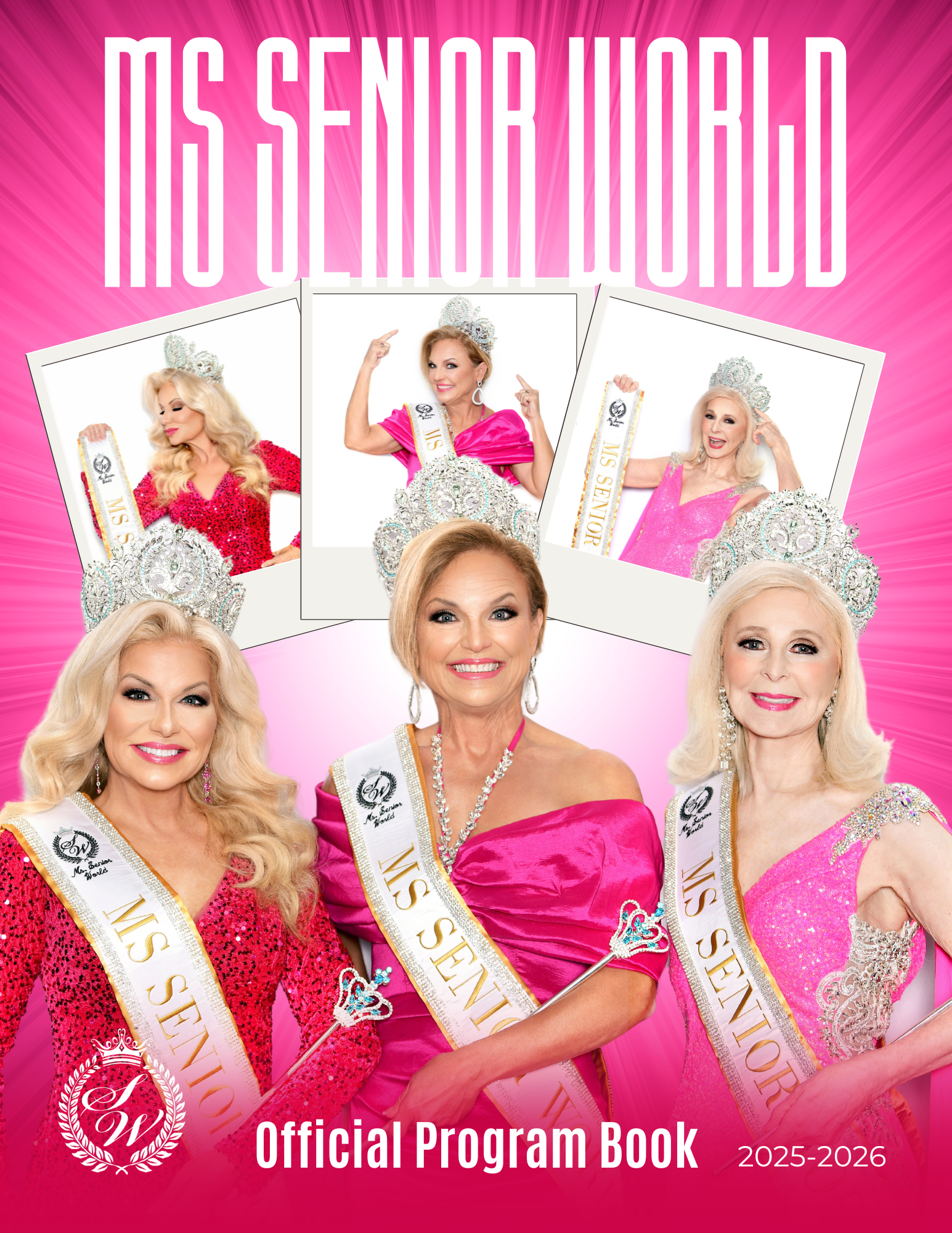 Ms senior World Pageant official program book celebrating five golden years Beauty Queens