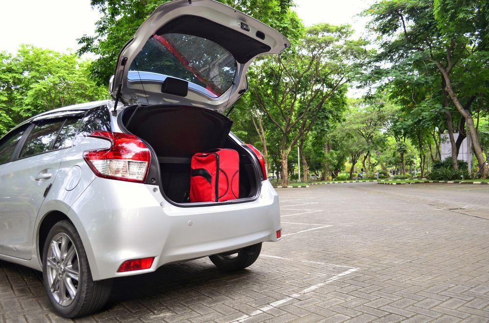 Silver Hatchback Car With Open Trunk — Crown Rental Cars in Nightcliff, NT