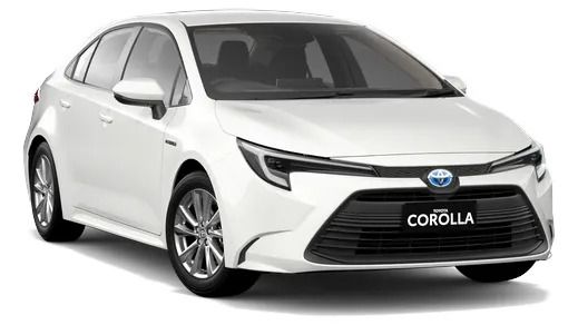 White Toyota Corolla Hybrid Car — Crown Rental Cars in Nightcliff, NT