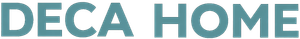 Logo DECA HOME in verde acqua.