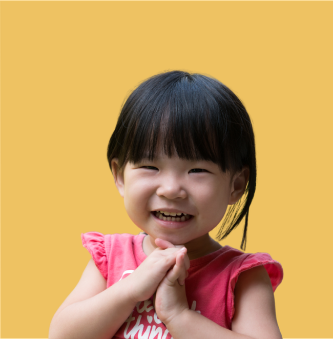 Young asian child smiling
