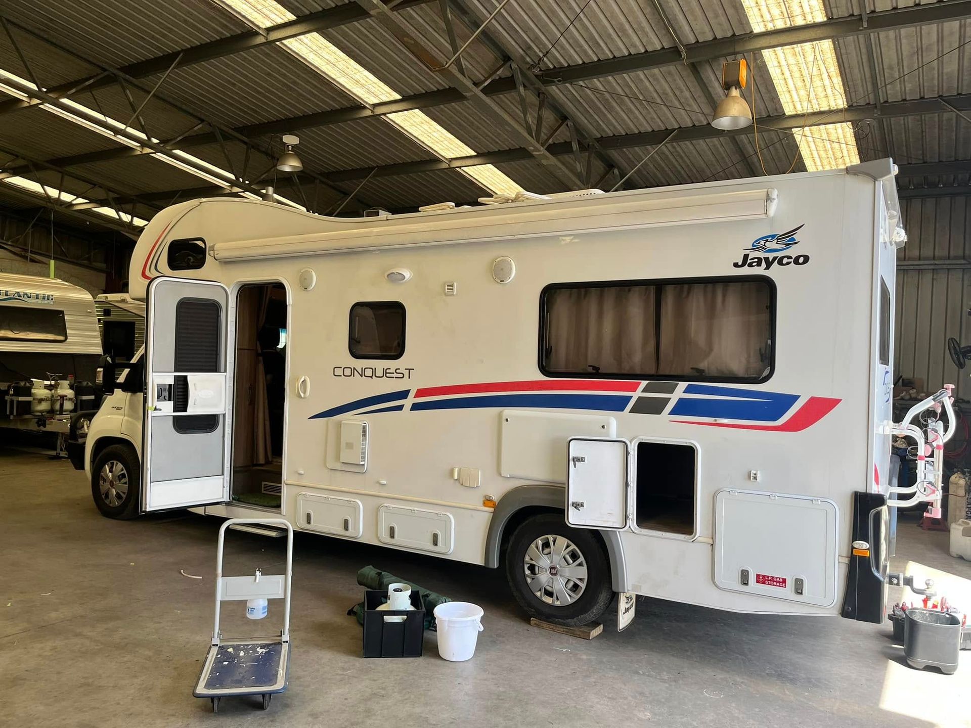 Row Of Parked Caravans On A Sunny Day — Torque Metro Caravan Services in Archerfield, QLD
