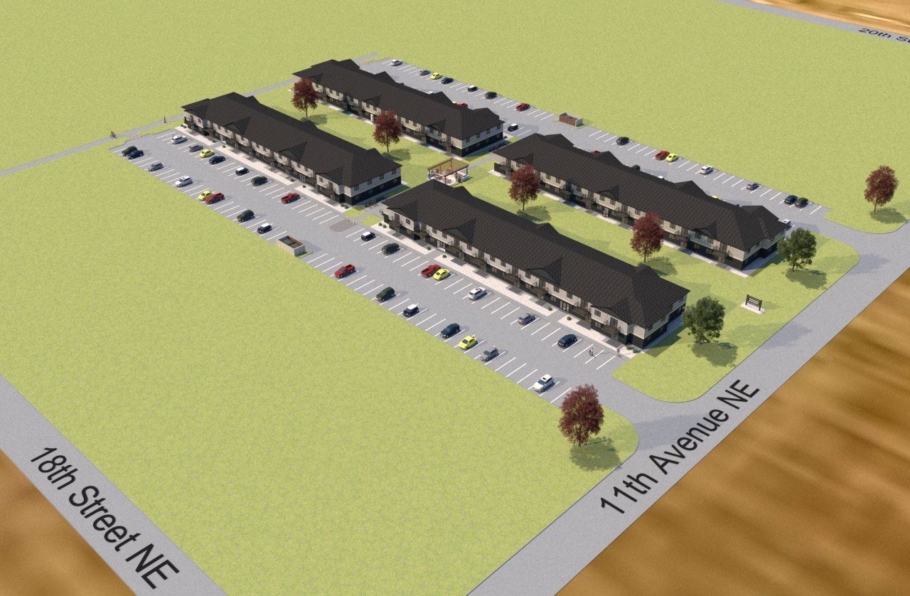 An aerial view of an apartment complex on 11th avenue ne