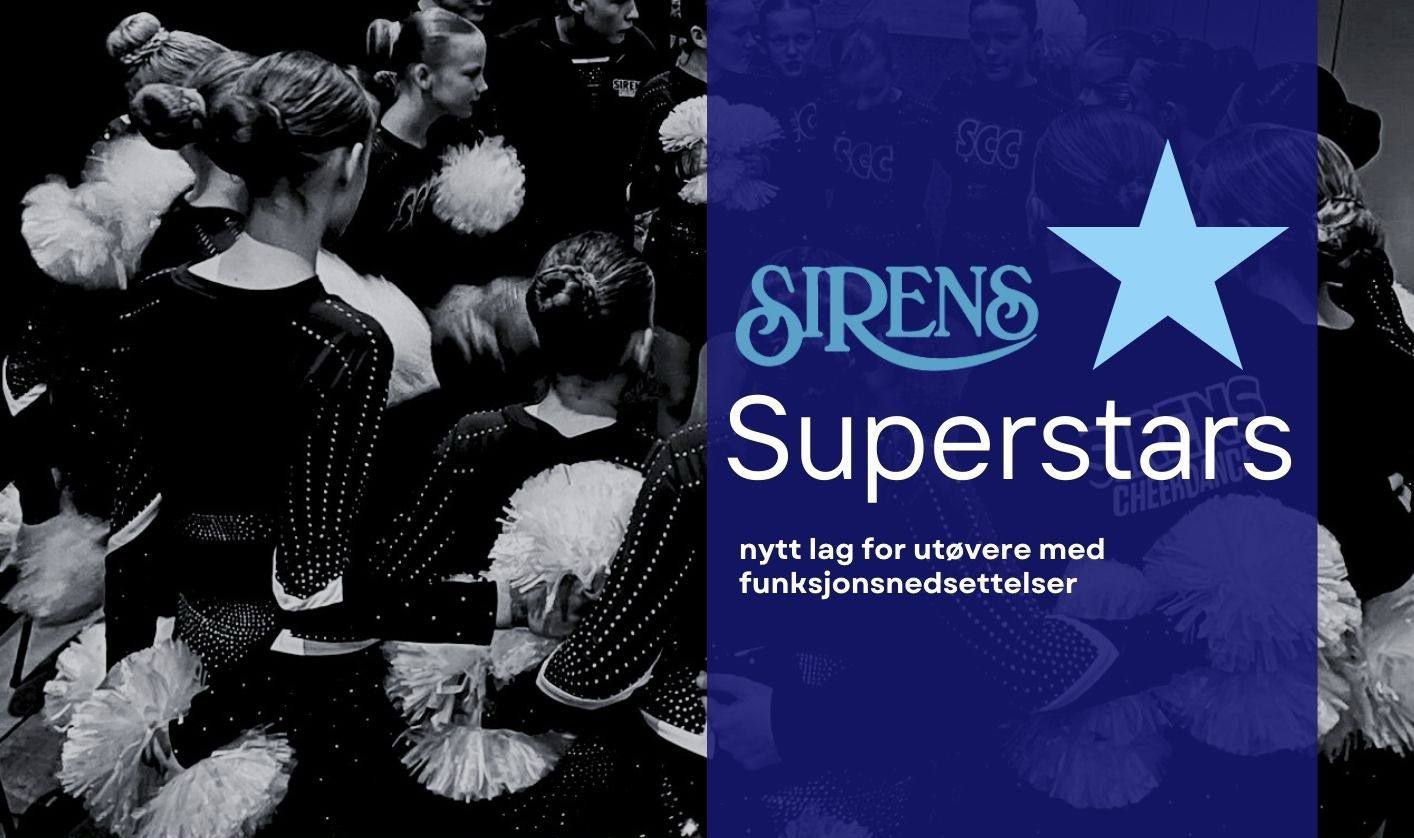 A poster for sirens superstars shows a group of cheerleaders