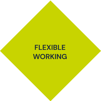 A yellow diamond with flexible working written on it